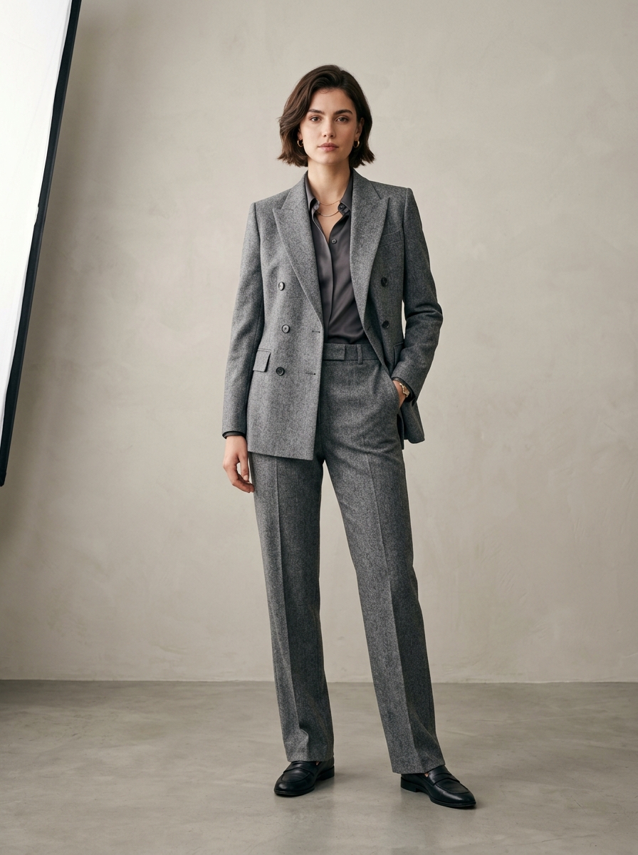 Tailored Double-Breasted Wool Blazer