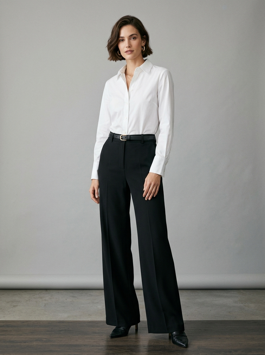 High-Waist Wide Leg Trousers view 1